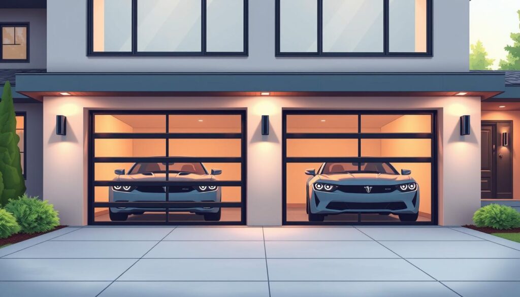 modern garage doors with windows enhance home design