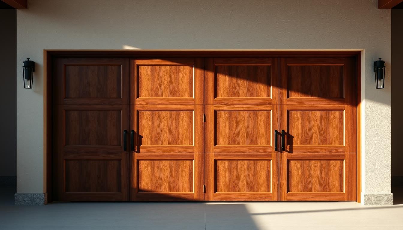 Elegant walnut wood garage doors for Arizona homes