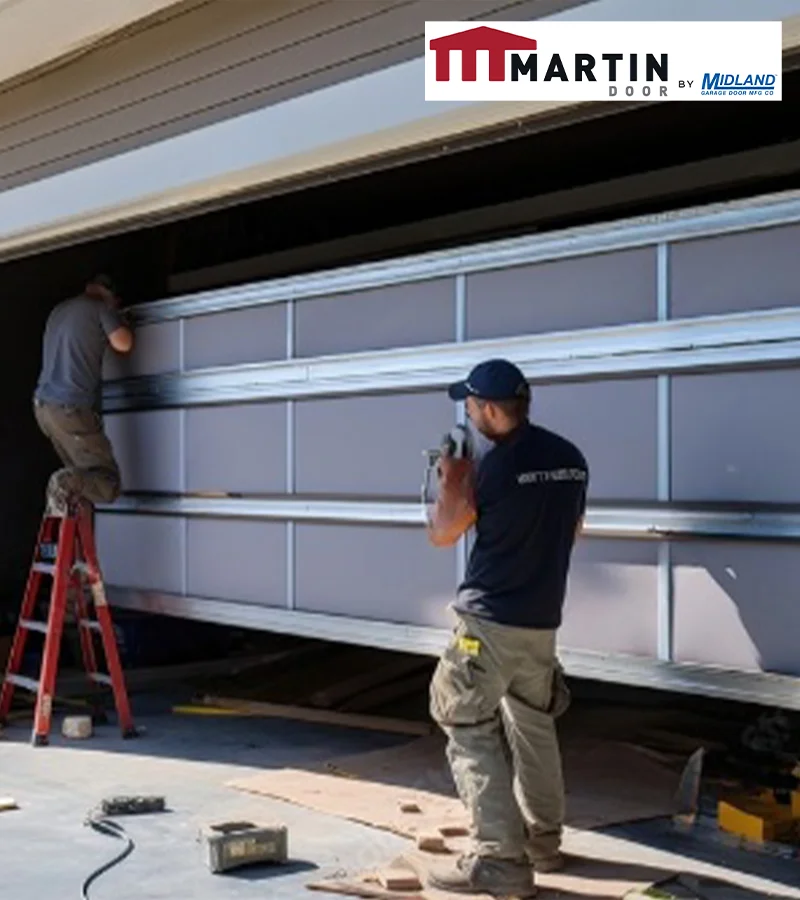 Martin Garage Doors We Service Residential Door Series: Martin Pinnacle® Carriage house style with steel, aluminum, and wood-tone overlays Martin Chalet® Modern recessed panel doors with clean lines Martin Athena® Frameless or framed full-view aluminum and glass doors Martin Copper Series Natural copper and faux copper finishes with aged patinas Martin Garage Door Standard Raised-panel, non-insulated or insulated steel doors Martin Elite® Series Fully custom-designed garage doors with unique materials and finishes Construction Options We Support: Steel, aluminum, copper, and glass doors Powder-coated finishes in over 70 colors Safety Spring System™ (unique Martin system) Insulated, non-insulated, and wind-rated options Custom-built sizes for high-clearance openings