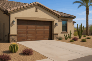 brown garage door in Queen Creek Arizona - new garage door